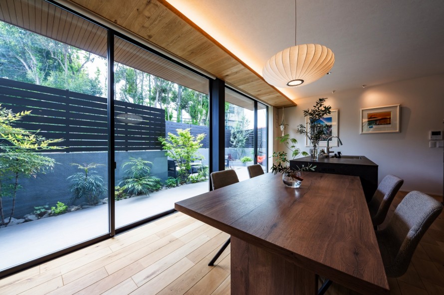 家の中から見たお庭